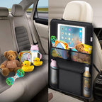 Meolsaek Kick Mats Back Seat Protector, Waterproof Oxford Seat Back Protector, Car Seat Back Protector for Kids, Back of Seat Protector for Kids Feet Car Seat (Black C -2pc)