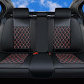 Huidasource Rear Seat Cover, Nappa Leather Back Seat Cover Velcro Adjustable, Compatible with Armrests, Seat Belts, Child Saf