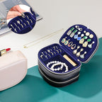 ProCase Travel Size Jewelry Box, Medium Portable Seashell-Shaped Jewelry Case, 2 Layer Mini Jewelry Organizer in PU Leather f