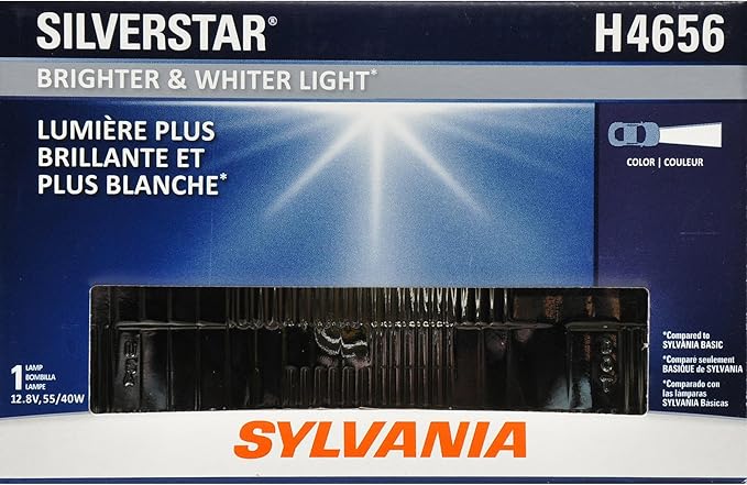 SYLVANIA - H4656 SilverStar Sealed Beam Headlight - High Performance Halogen Headlight Replacement (100x165), Brighter & Whit