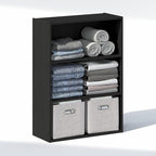 Furinno Reed Closet Organizers and Storage, 3-Tier Closet Organizer, Open Shelf Closet Storage, for Wardrobe, Bedroom, Living