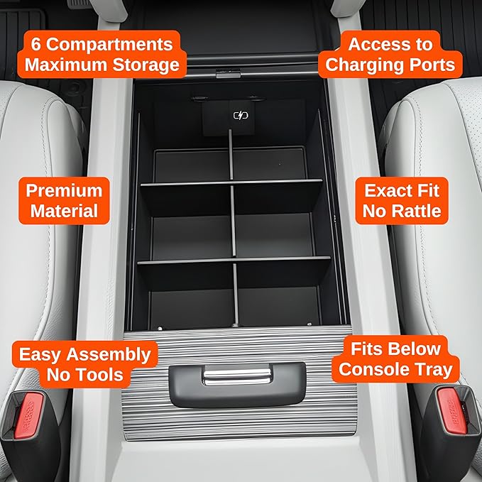 Vehicle OCD - Center Console Organizer for Pilot (2016-2022) / Ridgeline (2017-2023) / Passport (2019-2023) - Made in USA - SLX130