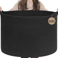 INDRESSME 115L Extra Large Black Blanket Basket, Dog Toy Bin Shoe Baskets Toy Box Organizer for Kids Decorative Laundry Baske