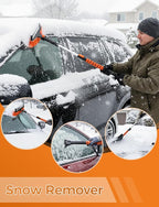 41" Extendable Ice Scrapers for Car Windshield 2-in-1 Snow Brush for Car Snow Scraper for Car Snow Scraper and Drush with Ergonomic Foam Grip for Cars, Trucks, SUVs with 360� Pivoting Brush Head