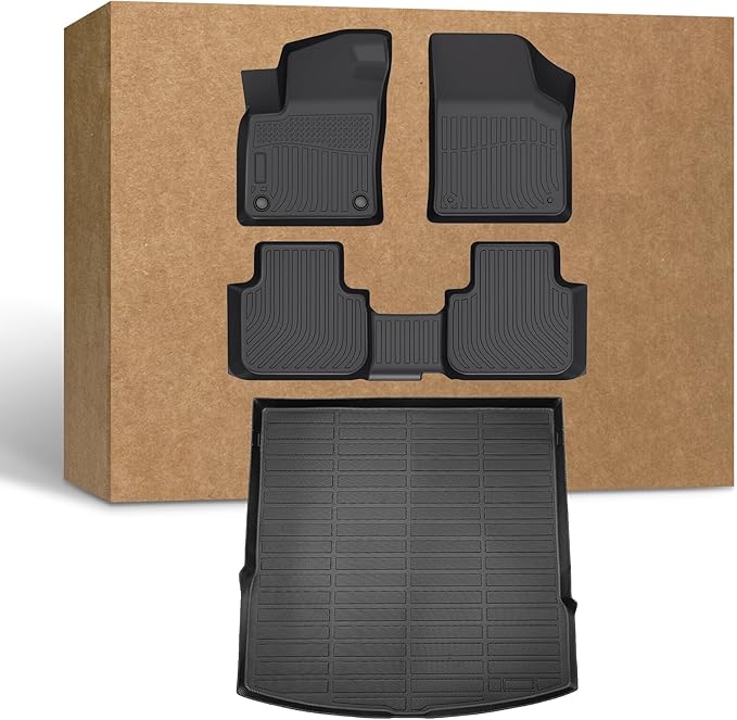 Floor Mats for Volkswagen VW Atlas Cross Sport 2020-2025 (5 Passenger), TPE Waterproof Non-Slip All Weather Protection Custom (Floor Mats & Cargo Liner)