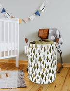QUEENLALA Large Storage Basket,Laundry Hamper/Bathroom/Home Decor/Collapsible Round Storage Bin,Boys and Girls Hamper/Boxes/C