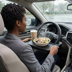 Steering Wheel Tray - 2-in-1 Steering Wheel Desk,Steering Wheel Tray Table with Seat Gap Filler Organizer,Car Food Tray for Driverl,Car Desk for Laptop & Eating