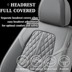 Coverado Seat Covers, Car Front Seat Covers with Backrest, Nappa Leather Car Seat Protectors,Waterproof &Breathable,Anti-Slip