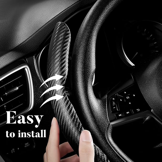 Carbon Fiber Steering Wheel Cover 3pcs Anti-Slip Car