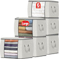 Fab totes 24 Gallons Clothes Storage, Foldable Thick Fabric Blanket Storage Bags, Containers for Organizing Bedroom, Closet, 