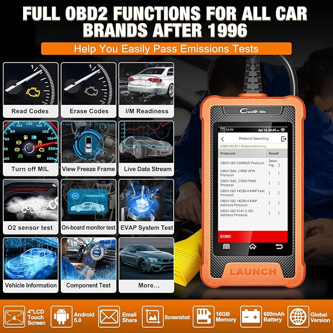 LAUNCH Creader Elite Bi-Directional OBD2 Scanner for Toyota Lexus, 2026 Full System Diagnostic Scan Tool, All Reset Service