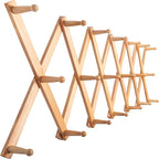 SKOLOO Hat Rack for Wall with 20 Hooks, Solid Wooden, Modern, Expandable Coat Rack Wall Mount for Coats, Hats, Bags, Baseball