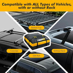 MaxxHaul Waterproof Car Roof Bag (15 Cubic Feet) – Universal Rooftop Cargo Carrier for All Cars/SUVs, Includes Anti-Slip Mat, 8 Straps, 6 Door Hooks & Luggage Lock - Lightweight & Heavy Duty