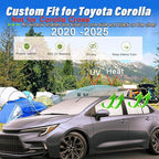 KMF 6pcs Thicken Sun Shades for Toyota Corolla 2020-2025 Accessories (Not Corolla Cross), Full Car Window Covers for Windshield Side Rear, UV Block and Privacy Blackout for Camping