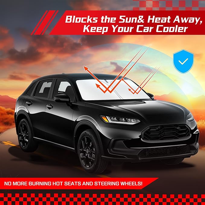 ARISMOTOR Windshield Sun Shade for Honda HRV HR-V 2023-2025 2026, Custom Fit Foldable Front Window Sunshade Sun Visor Protector, Block UV Rays Keep Your Car Cooler