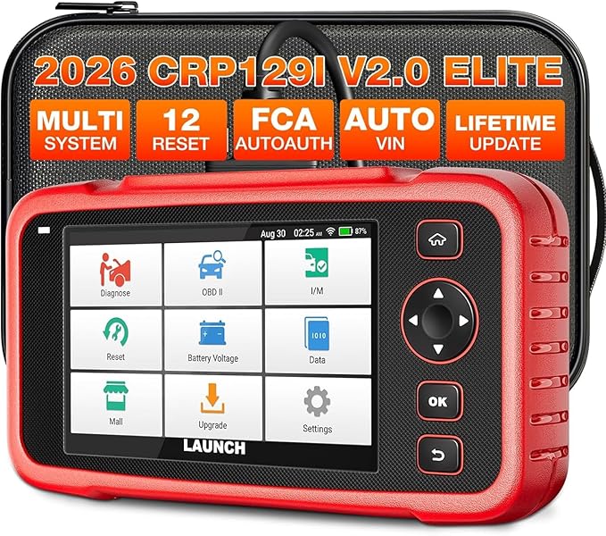 LAUNCH CRP129I V2.0 2026 OBD2 Scanner, ABS/SRS/at/ENG Car Diagnostic Tool, 12 Reset Services