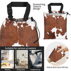 Car Trash Bag Large Hanging Can for Back of Seat, Cute Waterproof Car Garbage Bag for Vehicle, Travelling, Outdoor Brown Leopard Cow