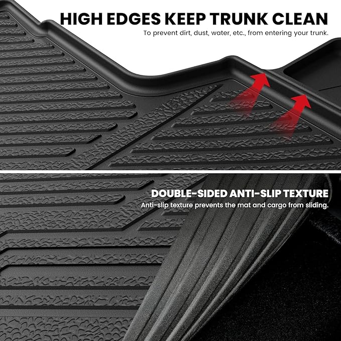 LASFIT Cargo Mat & Backrest Mat for Subaru Forester 2025-2026 (Not Fit Hybrid & Wilderness), All Weather TPE Custom Fit Easy Clean Trunk Mat for Forester 2025 2026 Car Cagro Liners,Black