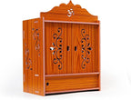 Wooden Wall Mounted Hanging Table top Temple Pooja Mandir God Stand Shelf for Storage and Idols Decoration for Home Office an