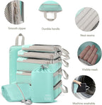 Compression Packing Cubes 8 Set, Dual Zipper Compression Packing Cubes for Travel, See-Through Mesh Packing Bags for Suitcase