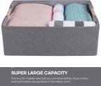 ANMINY 4PCS Storage Baskets for Organizing Collapsible Fabric Storage Bins Boxes with Wood Handles Closet Shelves Cube Organi