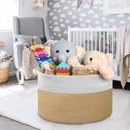 MEGASKET Extra Large Storage Basket, 22” x 22” x 14” Cotton Rope Bins for Storage, Wicker Baby Laundry Basket, Kids, Woven Ki