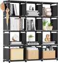 Mavivegue Book Shelf, 12 Cube Storage Organizer, DIY Bookcase, Metal Bookshelf,Tall Book case for Bedroom, Living Room,Office
