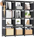Mavivegue Book Shelf, 12 Cube Storage Organizer, DIY Bookcase, Metal Bookshelf,Tall Book case for Bedroom, Living Room,Office