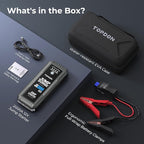 Car Battery Jump Starter, TOPDON 2000A Peak Jump Starter for Up to 8L Gas/6L Diesel Engines, 12V Portable Battery Booster
