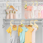 R HORSE 8Pcs Safari Baby Closet Dividers, Double Sided Nursery Hanger Dividers Wood Baby Closet Size Organizers for Boy Girl 