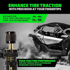 Rhino USA Adjustable Tire Deflator Kit (10-30 PSI) Ultimate Screw-on Automatic Tire Deflators for Offroad - Quick & Easy Air Down System for The Trails - Best Jeep Off Road Accessories (4-Pack) -Black