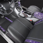 CAR PASS Bling Rhinestone Diamonds Car Seat Covers Leather Shining Rhinestone Car Floor mats Carpet with Anti-Slip Nibs Spark