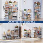 Mavivegue 9 Tiers Tall Shoe Organizer - Vertical Shoe Shelf for 50-55 Pairs, Stackable Racks for Entryway, Closet, Garage - G