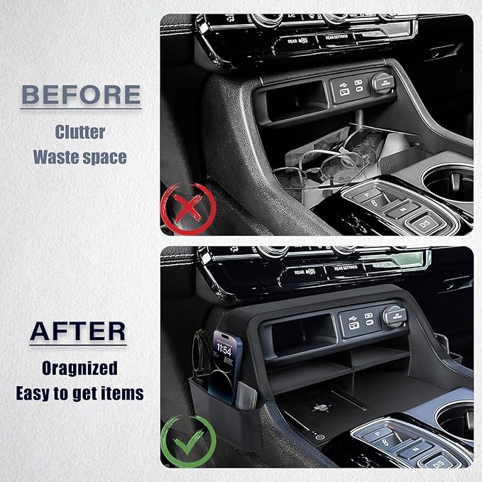 Center Console Organizer Compatible with 2023 2024 2025 2026 Honda Pilot 2026 Passport Gear Shift Console Side Tray Box Interior Accessories