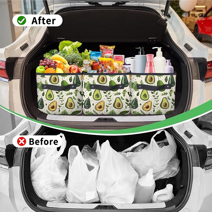Reusable Grocery Bag, Foldable Large Shopping Tote Bag for Groceries Kitchen Picnic Car Trunk