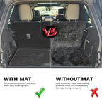 LASFIT Floor Mat with Backrest Mat Ford Expedition Max & Lincoln Navigator L 2025 2026(fit 7 and 8 Seats),Costom Fit All Weather Protection TPE Easy Clean Cargo Liners,4pcs,Black