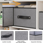 Foldable Storage Bins with Handles, Fabric Storage Cubes for Organizing, Decorative Linen Closet Organizers, 18.5 × 11 × 7.9 