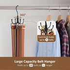 ZEDODIER 2 Pack Belt Organizer for Closet, Heavy-Duty Rotating Belt Hanger Rack Holds up to 48 Belts, Hanging Space Saving Me