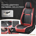 Coverado Car Seat Covers Full Set, Seat Covers for Cars, Car Seat Cover, Car Seat Protector, Leather Car Seat Cushion, Waterp