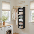 GRANNY SAYS 6 Shelf Hanging Closet Organizers and Storage, Collapsible Closet Hanging Organizer with 2 Sturdy Hooks, Large Ha