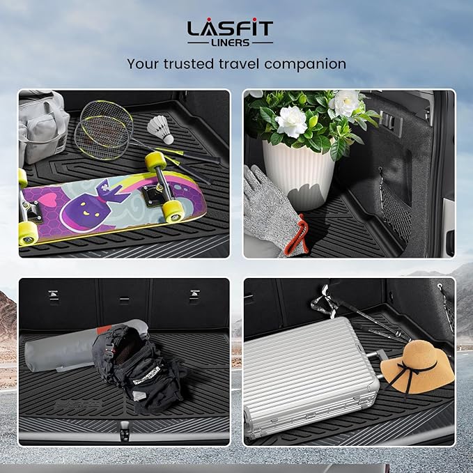 LASFIT Cargo Mat & Backrest Mats Seat Protector for BMW X3 2025 2026, Custom Fit 100% TPE All Weather Protection Car Liner for BMW X3 30 xDrive M50 xDrive Trunk Mats, Black