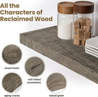 60 Inch Long Wood Floating Shelf,Solid Rustic Reclaimed Barnwood Planks 8 Inch Deep Floating Wall Mounted Shelves with Invisi