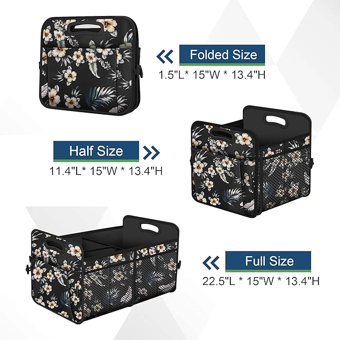 Femuar Car Trunk Organizer,Car Storage Organizer with 72L Large Capacity Waterproof Collapsible and 11 Pockets,Trunk Organizer for Car