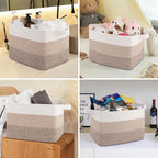 OIASKET Storage Baskets for Organizing, Woven Baskets for Shelves, Rectangle Decorative Organizer for Storage Clothes, Toy, B