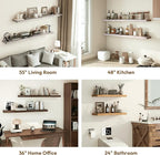 Vivelove Elm Wood Floating Shelves, Wooden Shelves for Wall with Invisible Bracket for Living Room Bedroom Bathroom Office Bo
