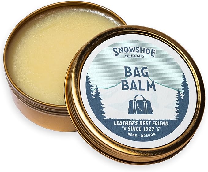 Snowshoe Balm for Bags, Made in USA Since 1927 - Protect, Condition, Restore & Waterproof - Leather Conditioner for Purses, B