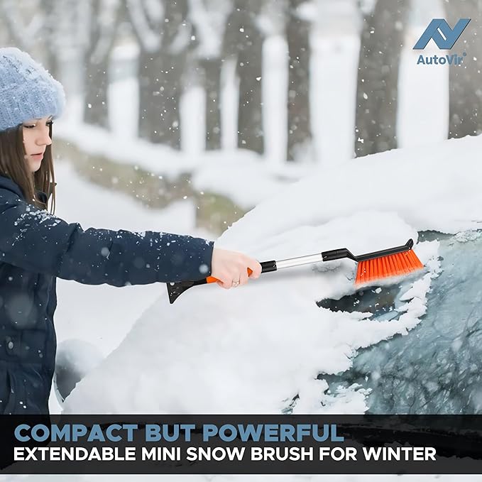 Extendable Snow Brush & Ice Scraper for Car Windshield | 26" Car Snow Brush with Ice Scraper | Extendable Snow Remover for Cars & SUVs | Snow Scraper for Car Windshield and Windows