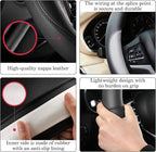 Gray Car Steering Wheel Cover, Nappa Leather, Bottom Color Blocking, Universal 14.5-15 Inch Leather Anti-Slip Breathable Auto