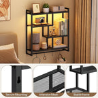 HOOBRO Gaming Floating Shelves with LED Lights, 28.7" LED Wall Mounted Shelf, 4-Tier Floating Wall Shelf for Storage, Display