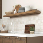 Floating Shelves - 8" Deep Rustic Reclaimed Barnwood Wall Hanging Shelves with Invisible Heavy-Duty Metal Bracket - Wall Moun